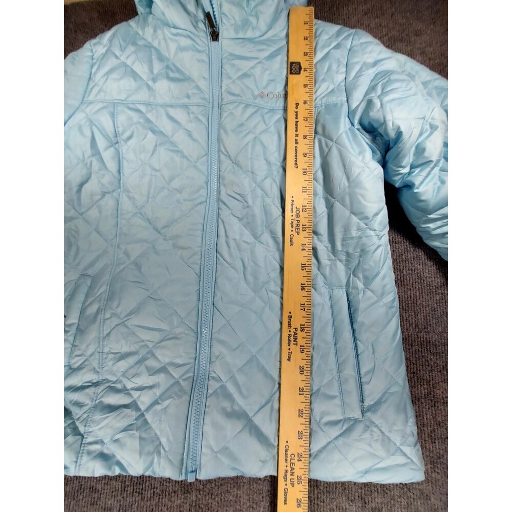 Columbia Womens Copper Crest Hooded Jacket Size M Blue Quilted Fleece Lined Coat - Picture 6 of 10